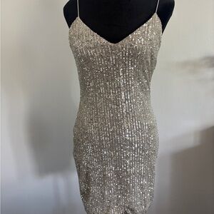 Elegant Sequin Dress in Silver